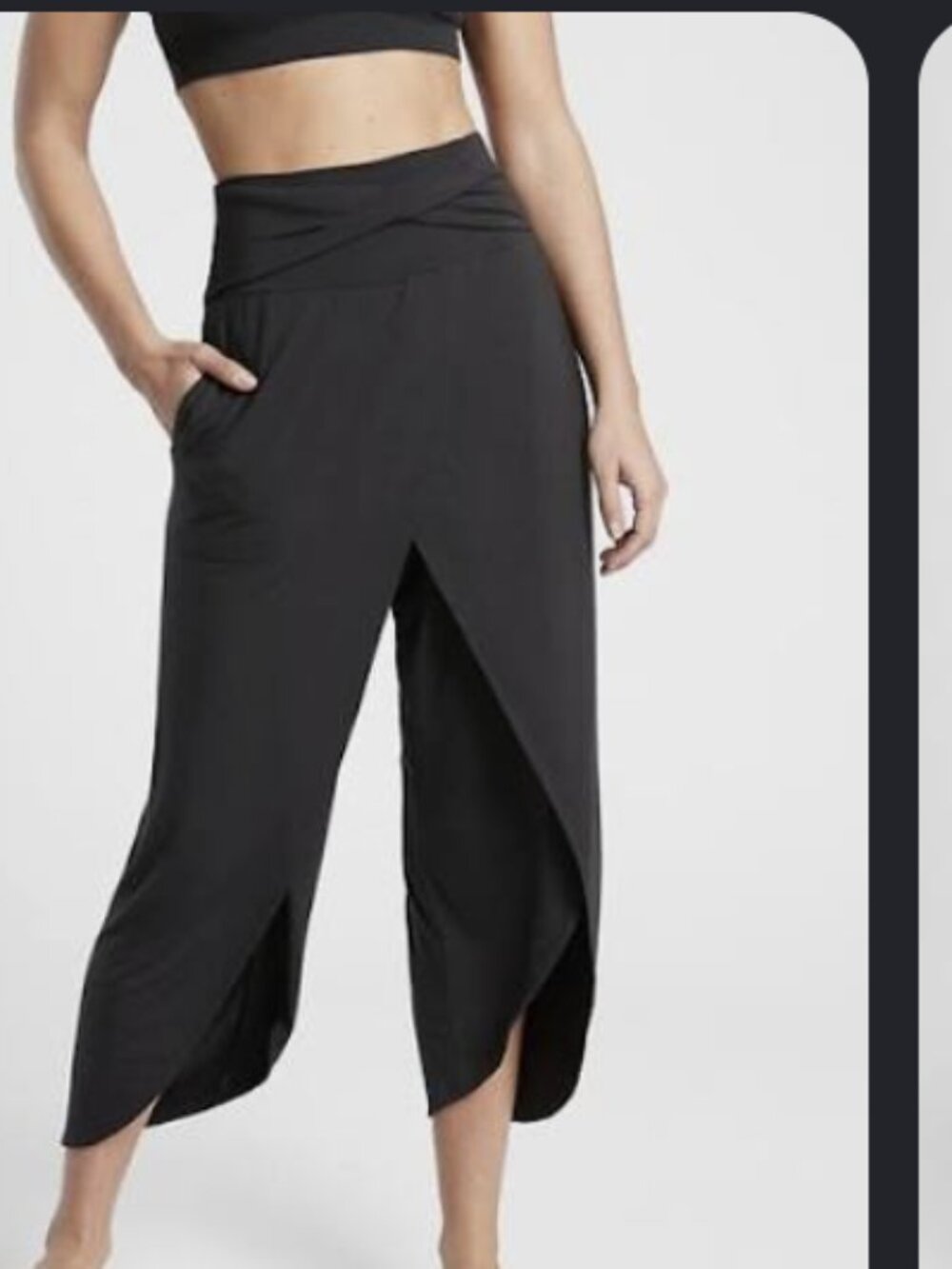 Athleta Release Pants | Black | Size Large | Modal Wrap Lounge Yoga